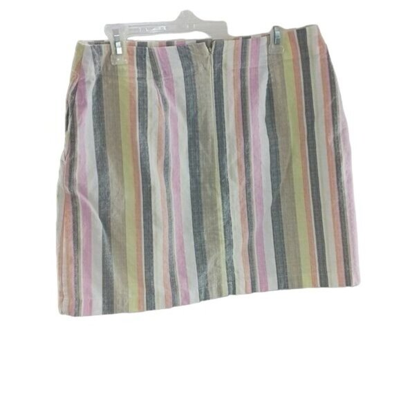Loft Womens Size 8 Multicolor Striped Skirt Cotton Blend Casual Summer Wear - Picture 4 of 7